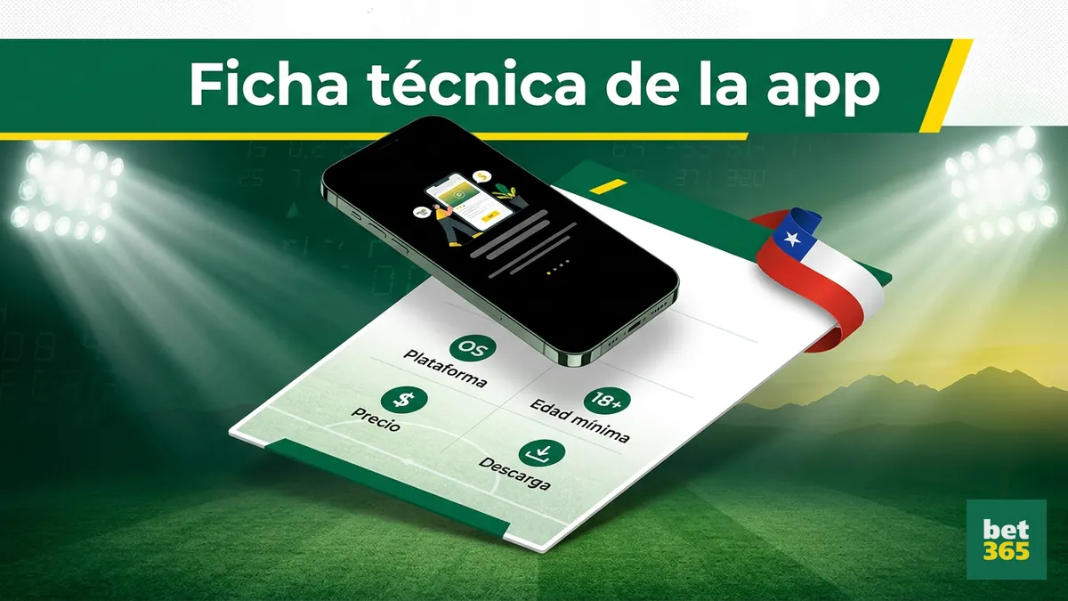 Ficha técnica de la app de bet365 disponible en Chile