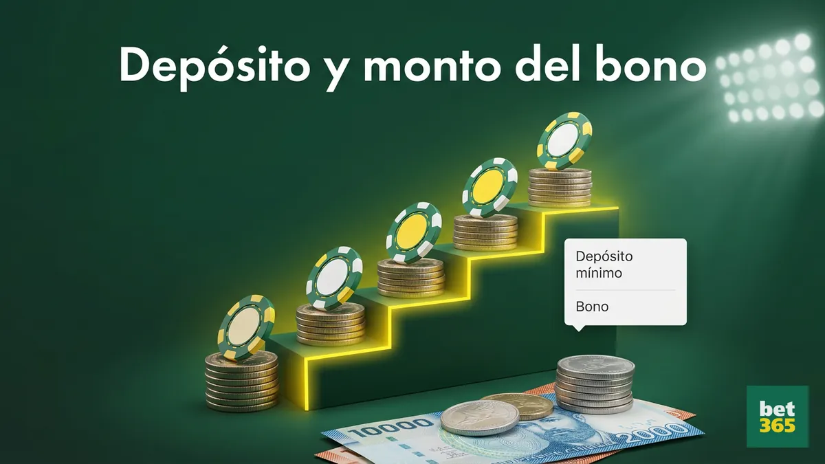 Escalera de depósito y monto máximo del bono de bet365 en pesos chilenos