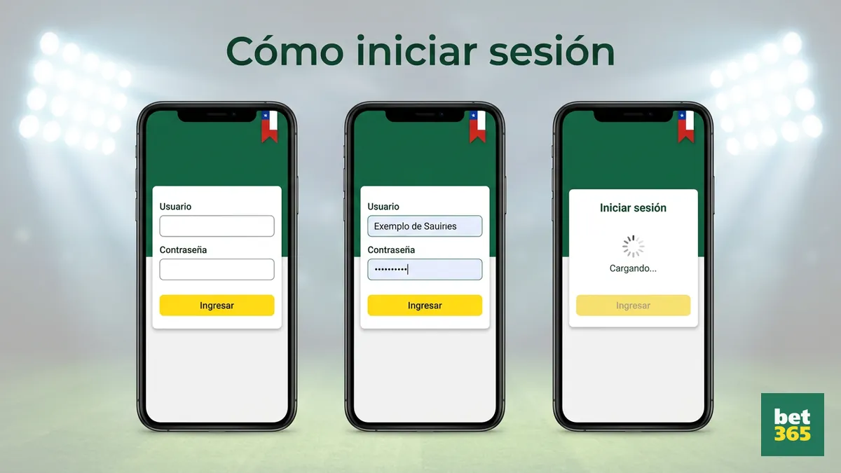 Pasos para iniciar sesión en bet365 desde Chile en el celular