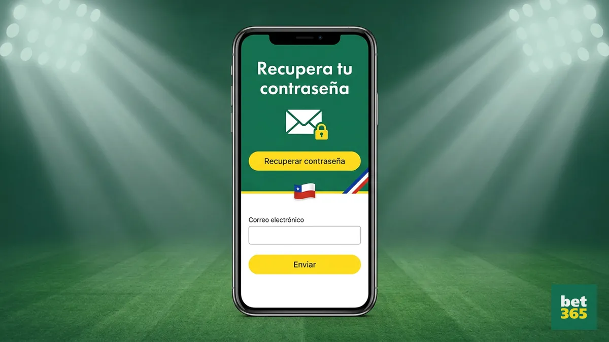 Pantalla para recuperar la contraseña de la cuenta de bet365 en Chile